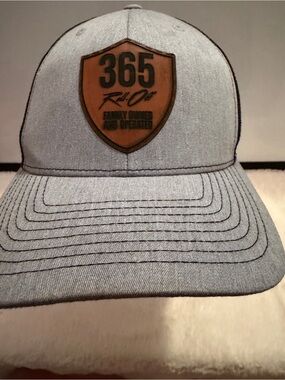 365 Roll-On Grey Baseball Cap with Leather Patch